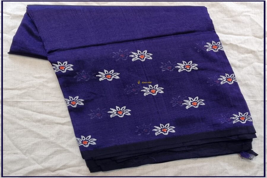 Purple Mangalagiri Handloom Silk Cotton Saree – Anviti